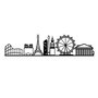 Wallity European Cities Skyline Escultura de pared en Negro